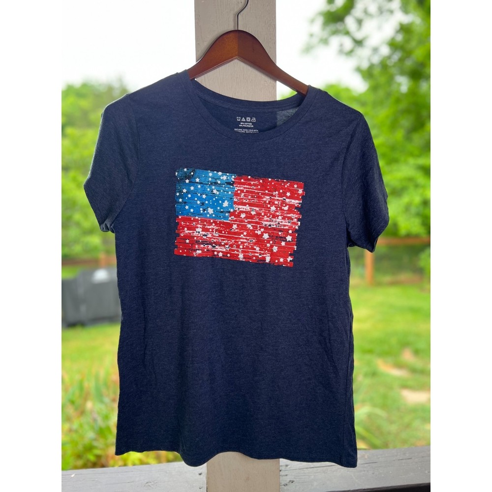 American Flag Ladies T-Shirt, Sz M